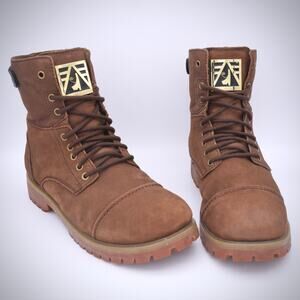 Negash Brown Leather Boots Size 9 - Rugged & Stylish with Shearling Lining